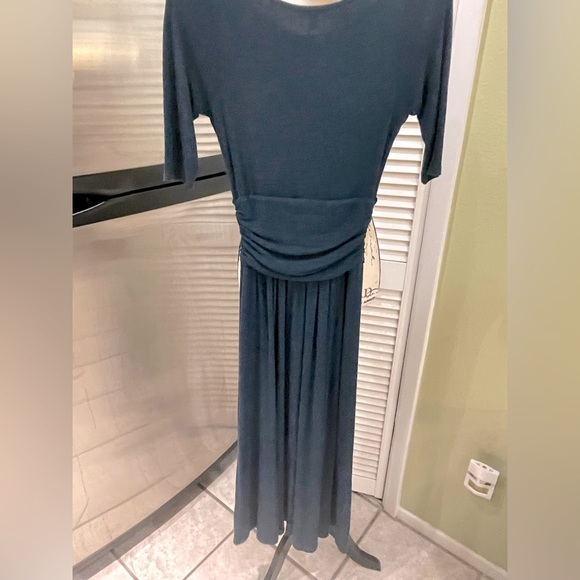 Bordeaux Anthropologie Short Sleeve Cinch Waist Lightweight Sweater Maxi S/P SP - Picture 3 of 16